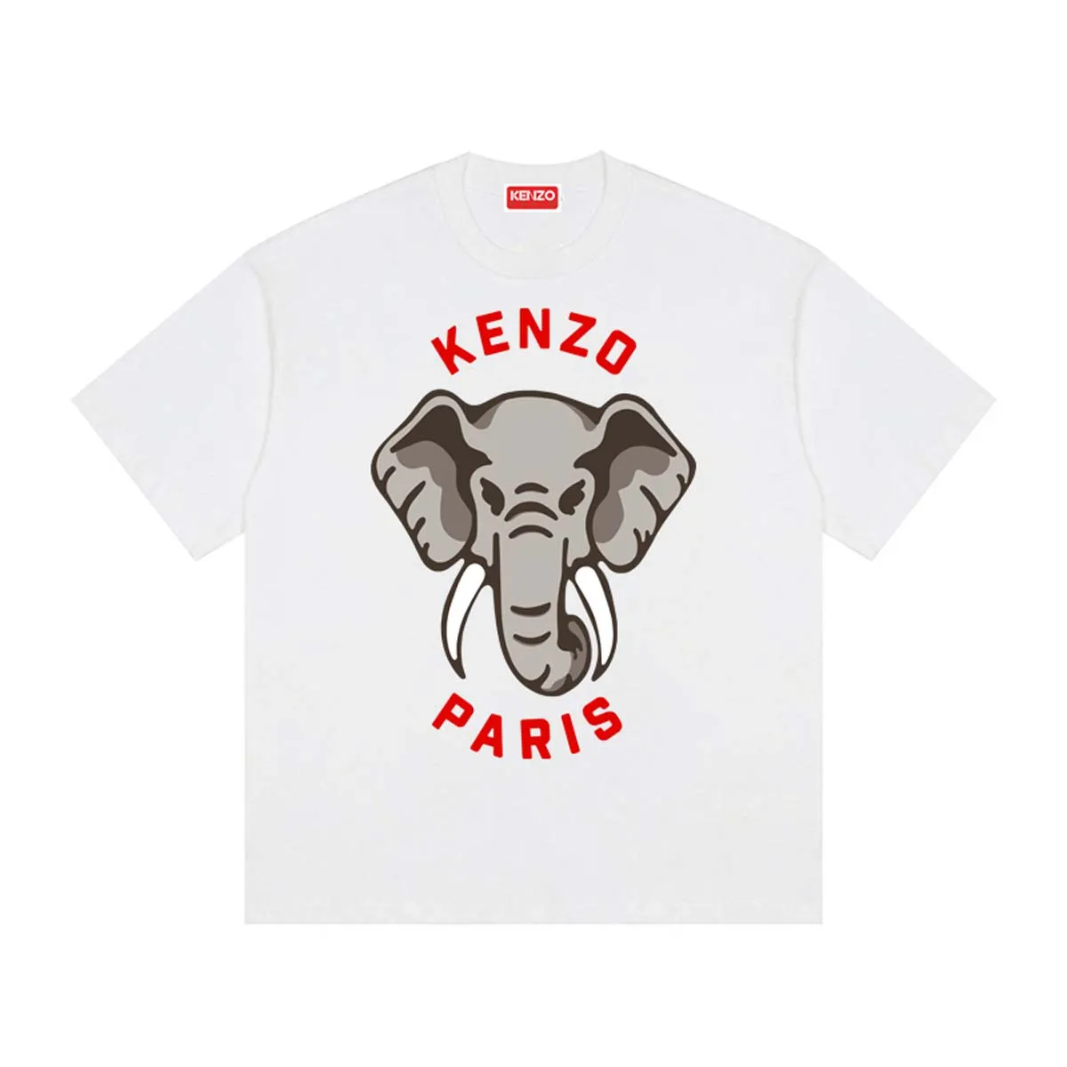 Kenzo 'KENZO ELEPHANT' 'VARSITY JUNGLE' OVERSIZE T-SHIRT Elephant print LOGO Color: Black White Size: M L XL XXL Three standards available Style number: K 75